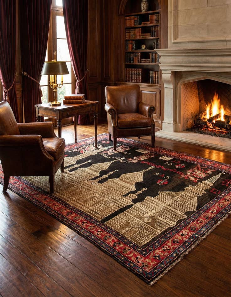 Detail image of  4' 2 x 6' 9 Karabagh Rug