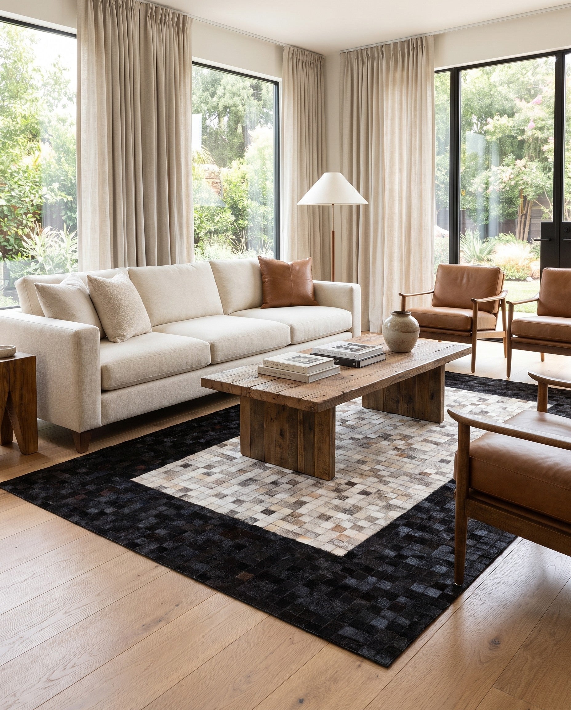 4' 11 x 7' 10 Cowhide - Patchwork Rug