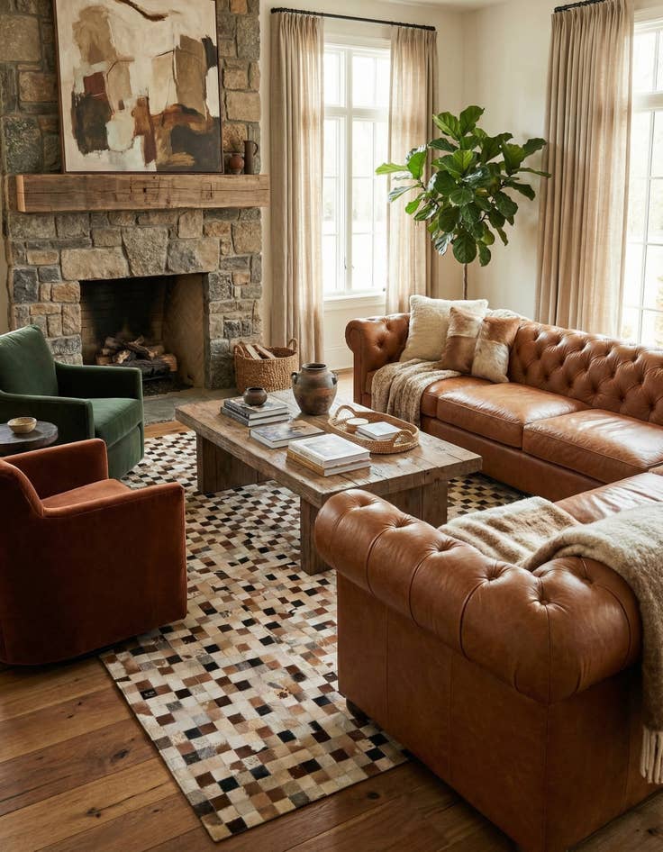 Detail image of  8' 2 x 9' 11 Cowhide - Patchwork Rug