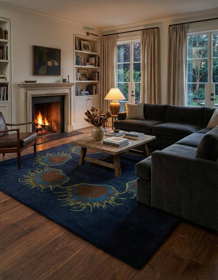 Detail image of 7' 6 x 7' 6 Luna Wool Square Rug