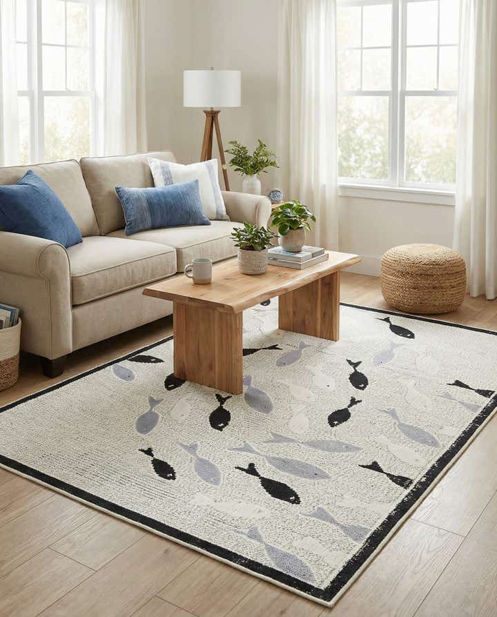 5' 3 x 7' 7 Easy-Clean Indoor / Outdoor Rug