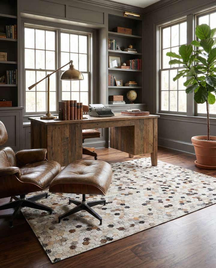 5' 4 x 7' 7 Cowhide Stocks Rug