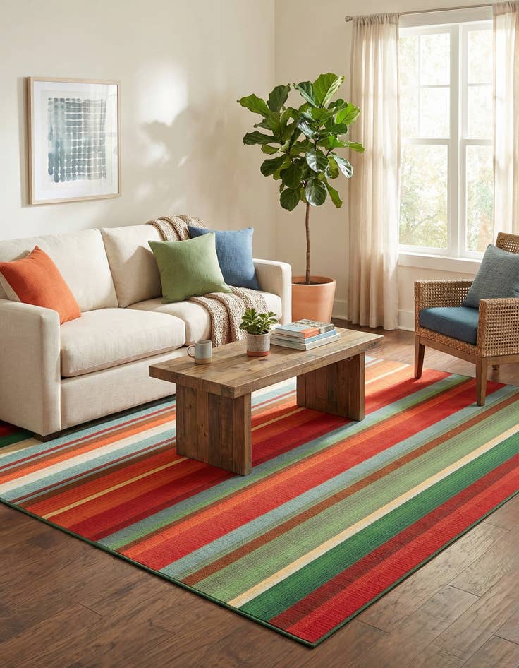 Detail image of  7' x 10'  Washable Modern Indoor / Outdoor Rug