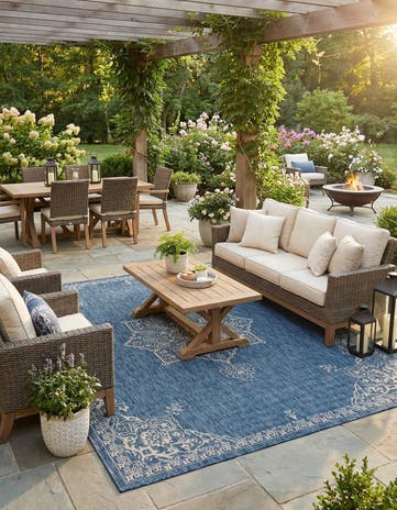 10' x 13' Easy-Clean Traditional Indoor / Outdoor Rug