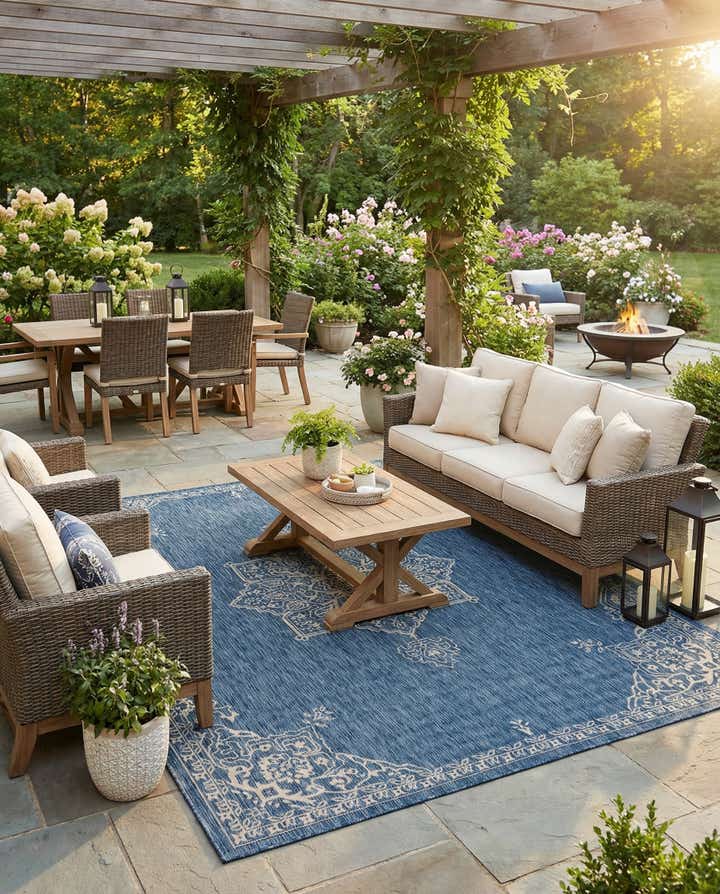 10' x 13' Easy-Clean Traditional Indoor / Outdoor Rug