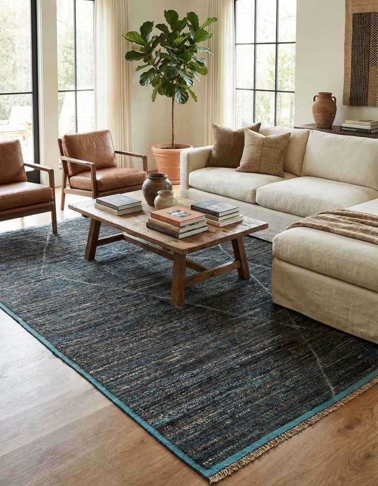 Detail image of 9' 3 x 12' 2 Hand Knotted Moroccan Wool Rug