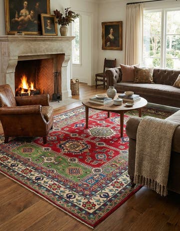 6' 9 x 9' 6 Hand Knotted Kazak Rug
