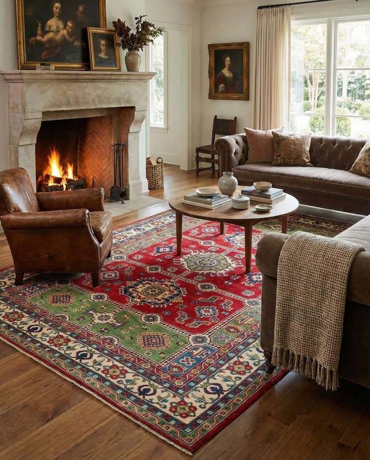 Detail image of 6' 9 x 9' 6 Hand Knotted Kazak Rug