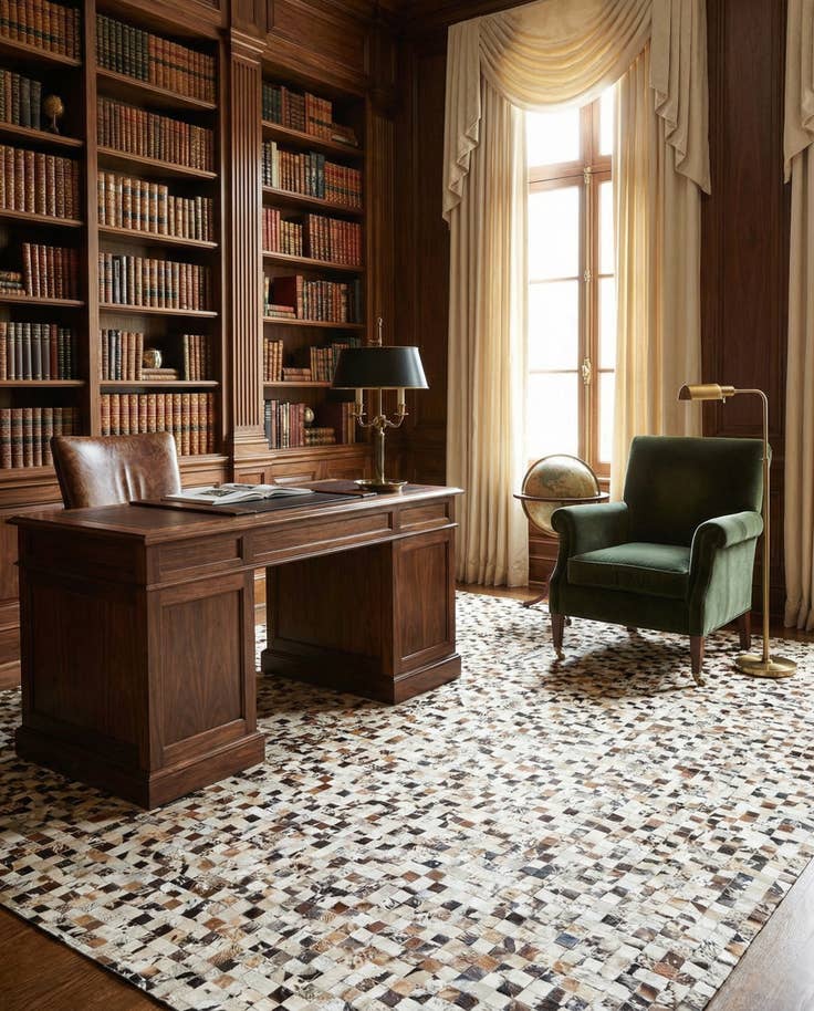 Detail image of 8' 1 x 10' Cowhide Stocks Rug