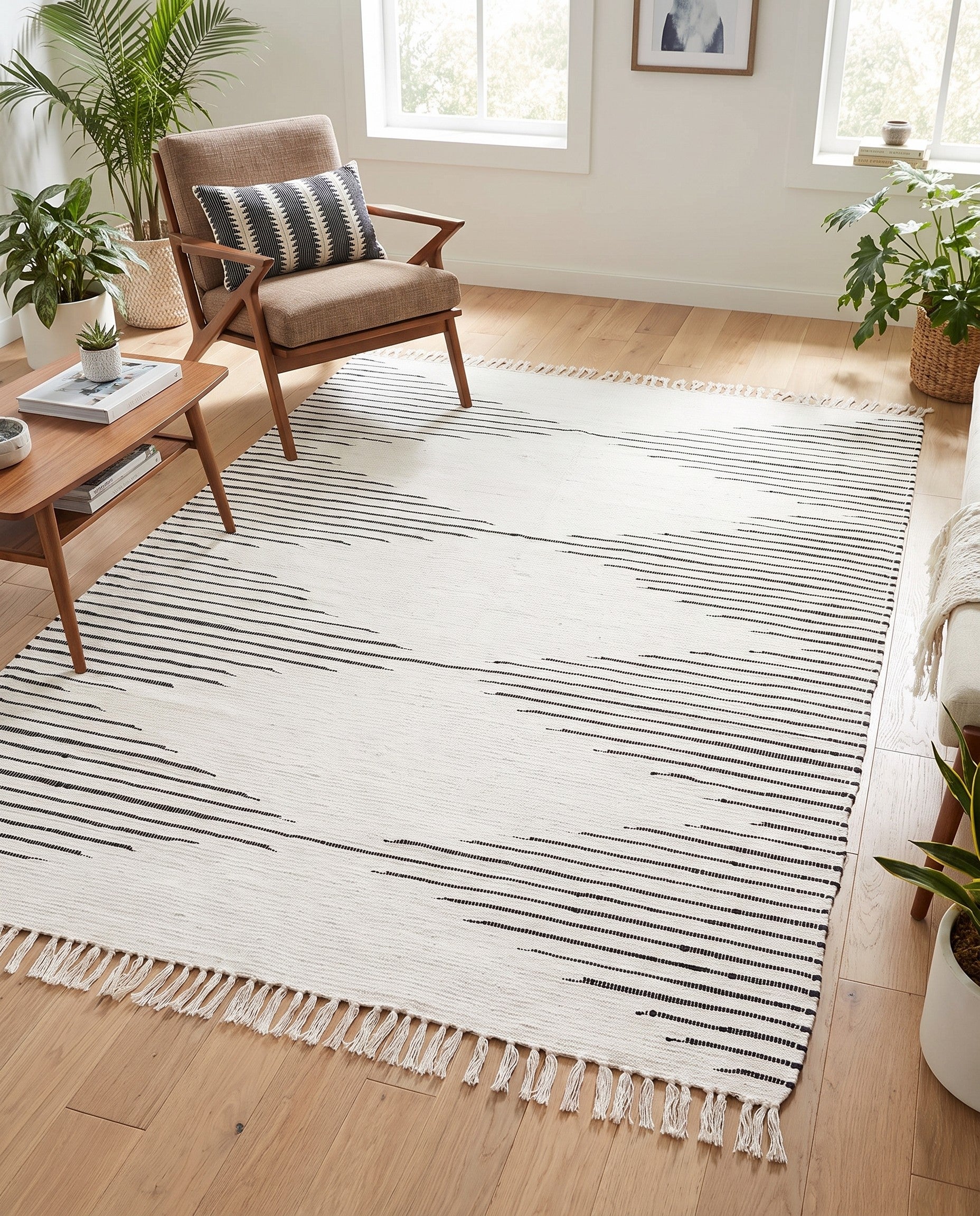 6' 1 x 9' Hand Woven Chindi Cotton Rug