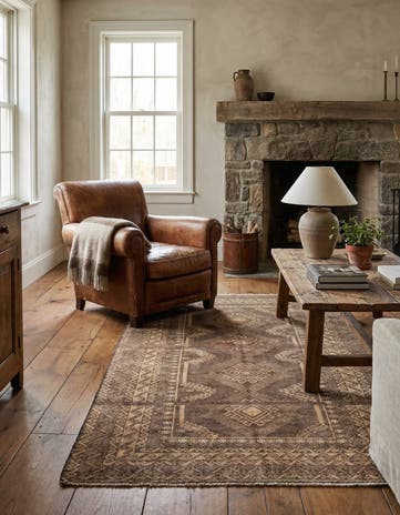 4' 1 x 7' 1 Hand Knotted Ultra Vintage Persian Wool Rug