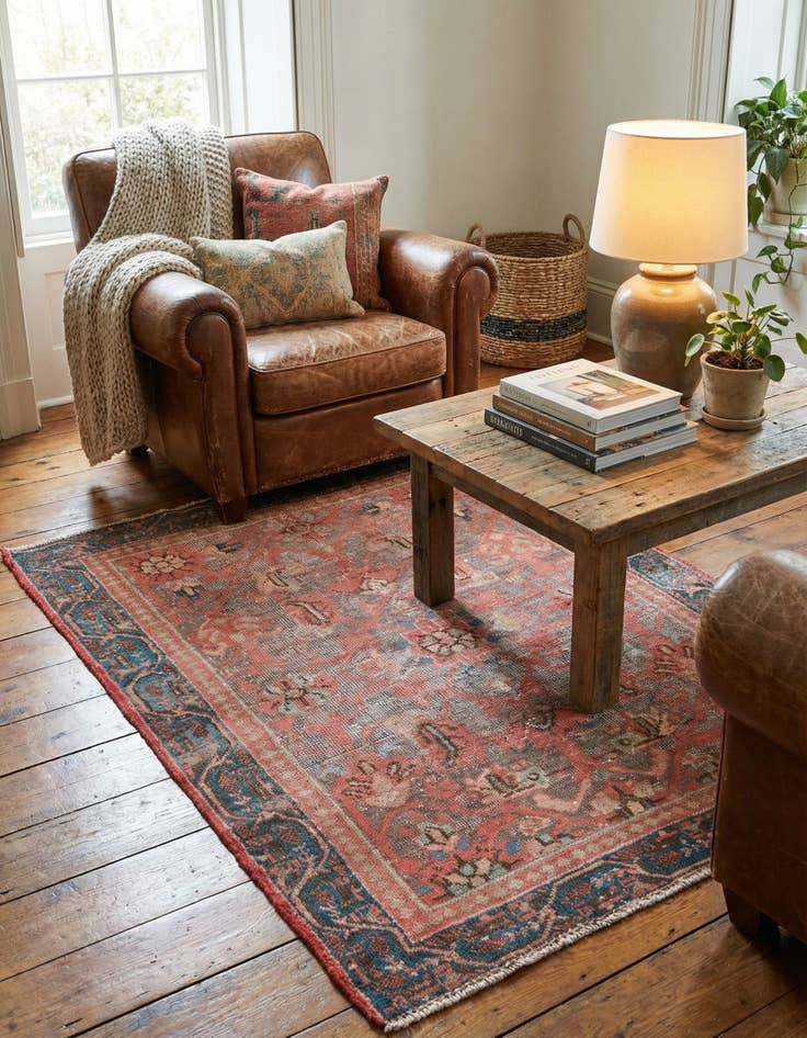 Detail image of 3' 6 x 4' 9  Hand Knotted Ultra Vintage Persian Wool Rug