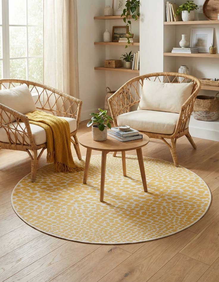 Detail image of 4' x 4'  Washable Jill Zarin Cape Town Indoor / Outdoor Round Rug