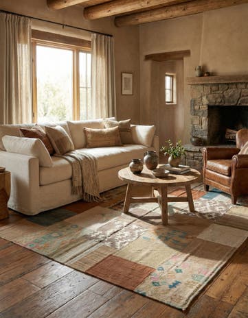 6' x 7' 9 Hand Woven Kilim Patchwork Wool Rug