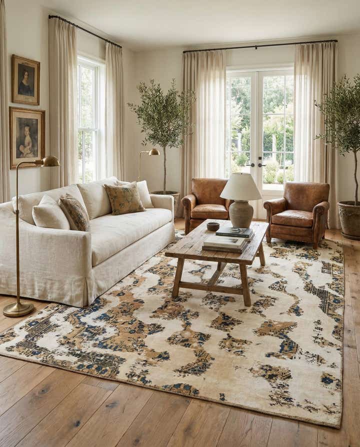 7' x 10' 2 Hand Knotted Ultra Vintage Persian Wool Rug