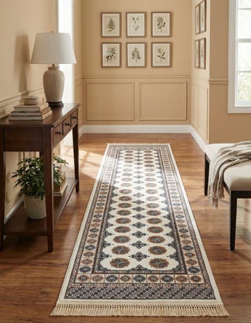 Ivory Bokhara Runner Rug