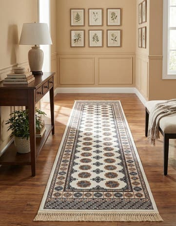 Ivory Bokhara Runner Rug