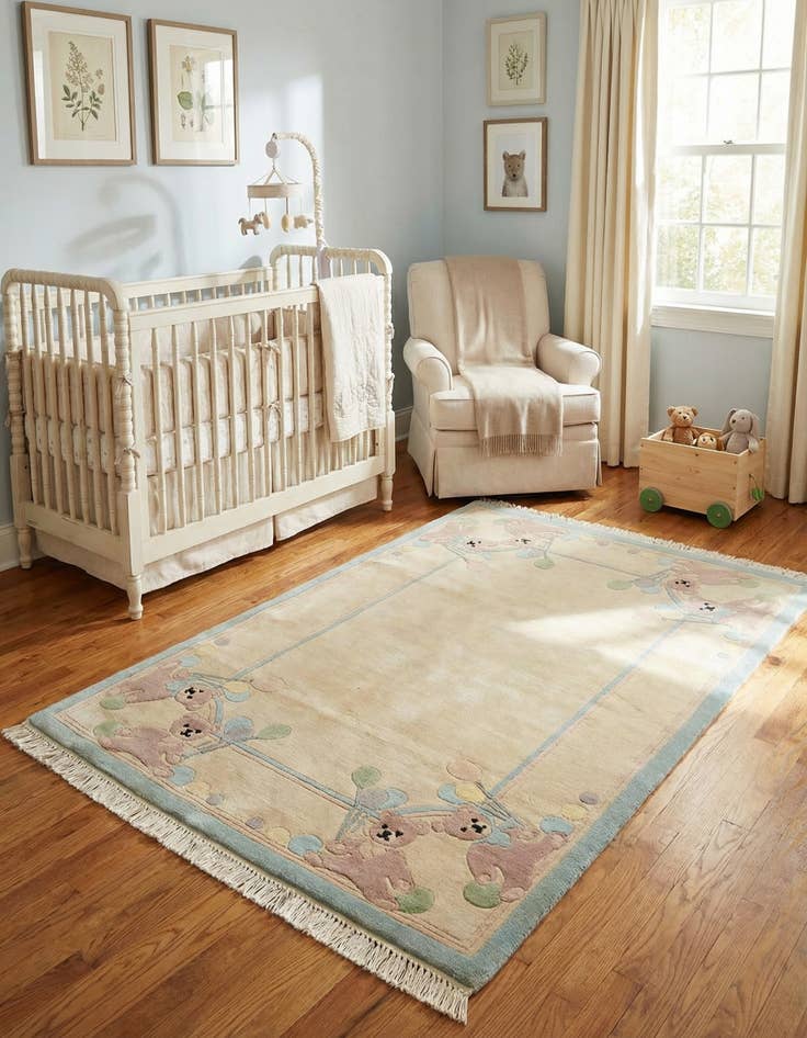 Detail image of 4' x 5' 11  Hand Knotted Nepal Wool Rug