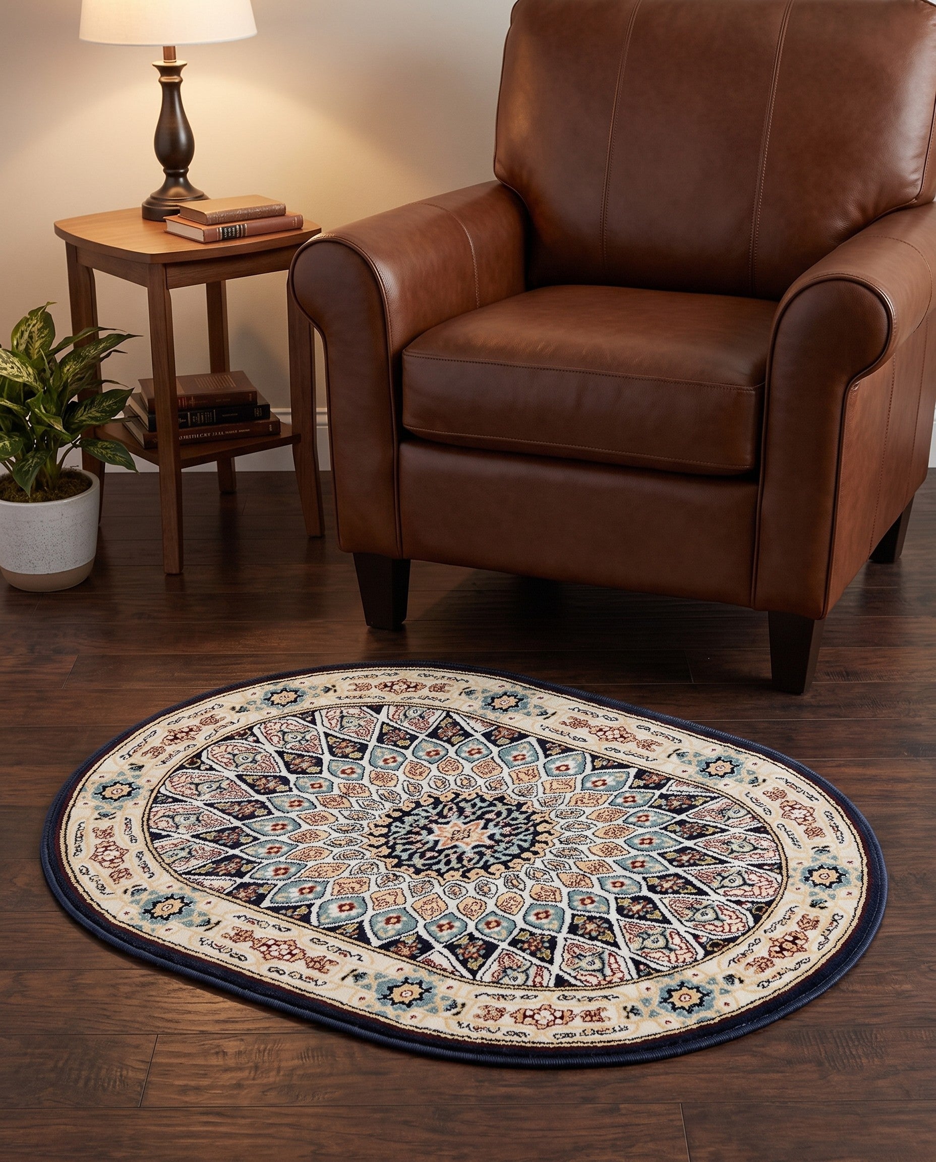 2' x 3' Nain Design Oval Rug