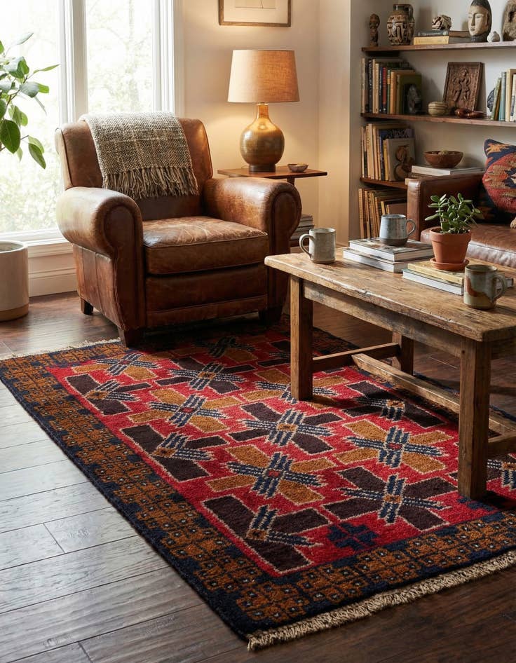 Detail image of 2' 10 x 4' 9  Hand Knotted Balouch Wool Rug