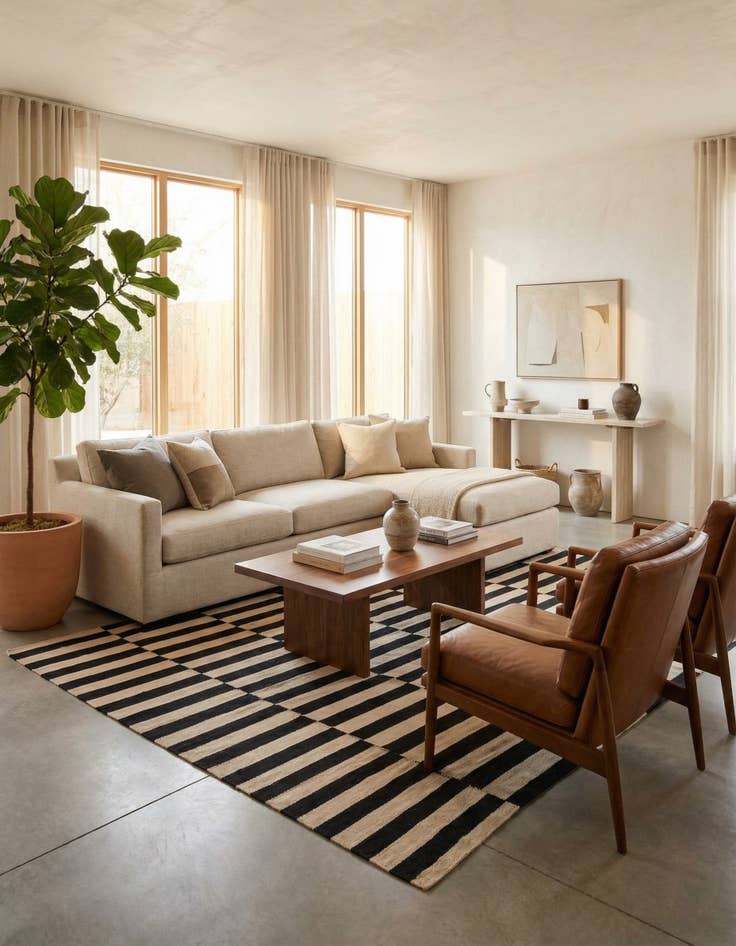 Detail image of 5' 4 x 7' 8  Hand Woven Kilim Modern Wool Rug