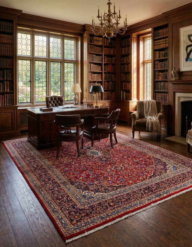 Detail image of 9' 10 x 12' 8 Kashan Wool Rug