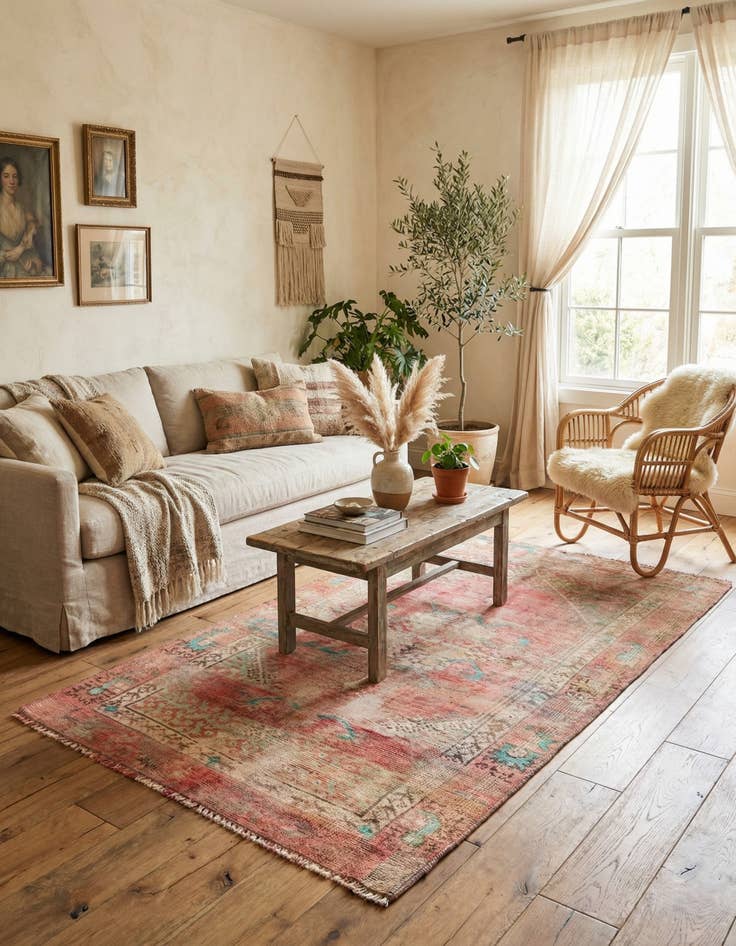 Detail image of 3' 3 x 5' 10  Hand Knotted Ultra Vintage Persian Wool Rug