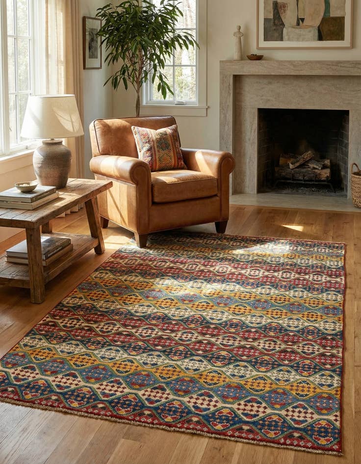 Detail image of 4' x 6'  Hand Knotted Kazak Rug