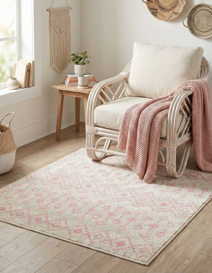 Detail image of  3' 3 x 3' 3 Moroccan Trellis Square Rug