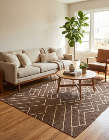 4' 4 x 6' Hand Woven Kilim Modern Wool Rug