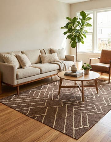 4' 4 x 6' Hand Woven Kilim Modern Wool Rug