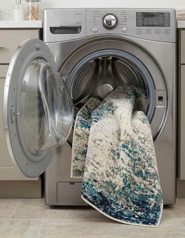 Blue Washable Vivid Rug