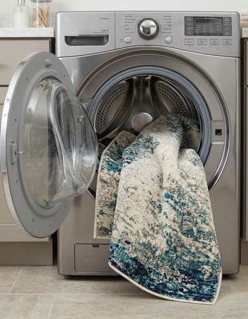 Blue Washable Vivid Rug