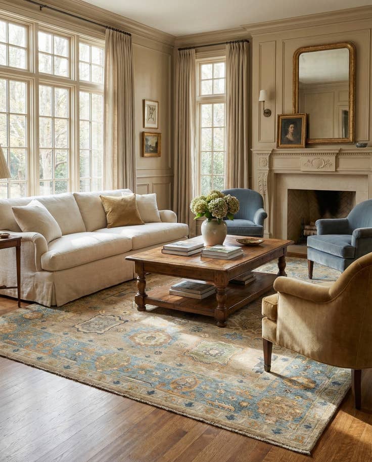 Detail image of 7' 11 x 9' 5 Hand Knotted Oushak Rug
