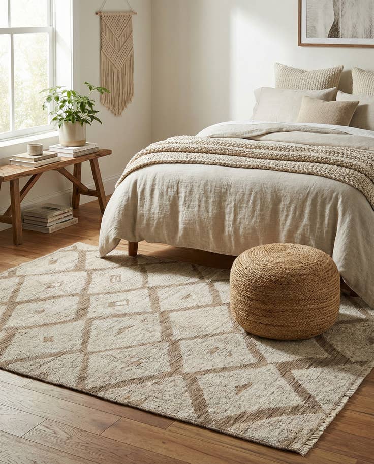 Detail image of 4' 4 x 7' 9 Hand Knotted Moroccan Wool Rug