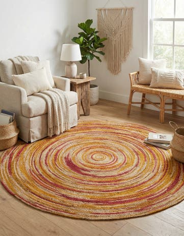 6' 1 x 6' 1 Handmade Braided Jute Round Rug