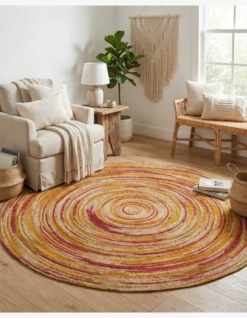 Sunburst Handmade Braided Jute Round Rug