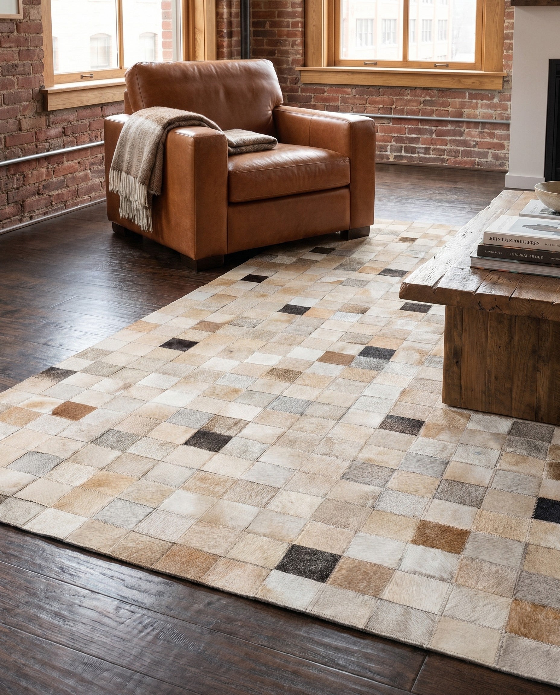 5' 1 x 7' 11 Cowhide Stocks Rug