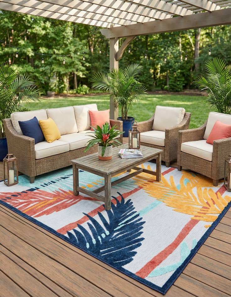 Detail image of 9' x 12'  Washable Belize Indoor / Outdoor Rug