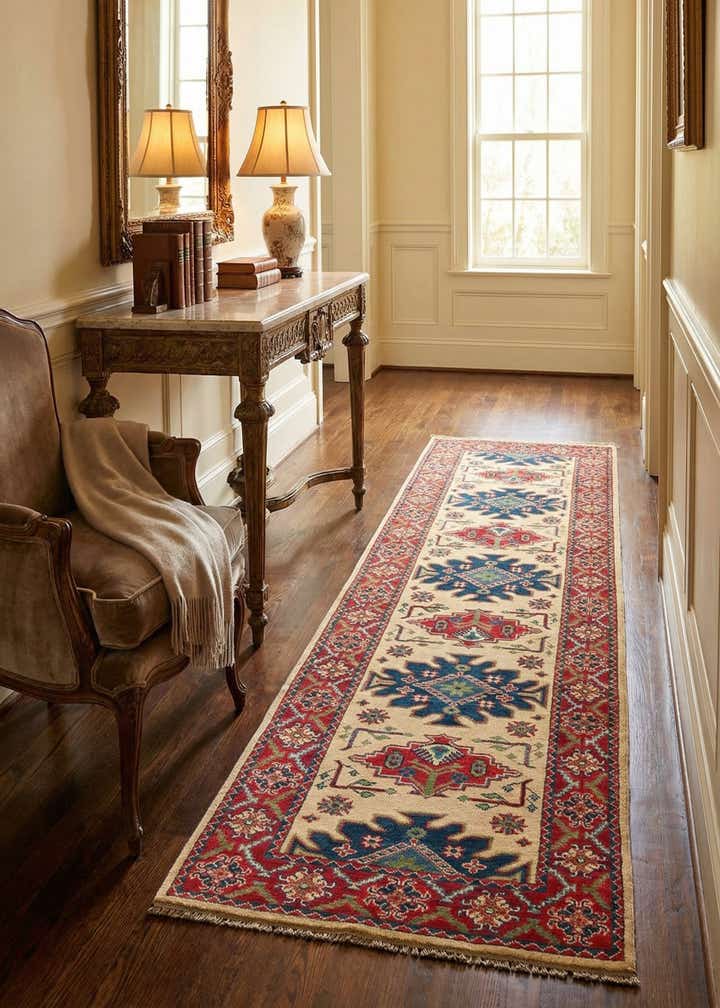 2' 9 x 9' 9 Hand Knotted Kazak Runner Rug