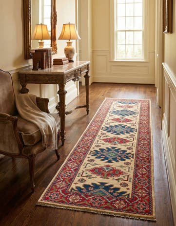 2' 9 x 9' 9 Hand Knotted Kazak Runner Rug