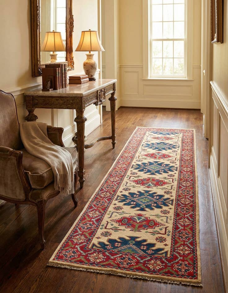 Detail image of 2' 9 x 9' 9 Hand Knotted Kazak Runner Rug