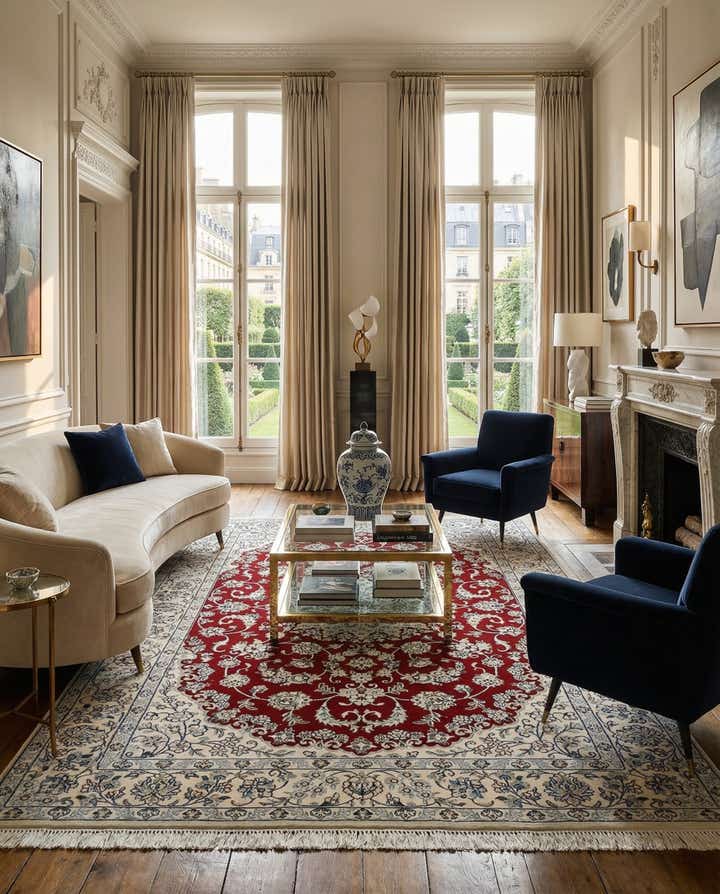 4' 10 x 8' Hand Knotted Nain Persian Rug