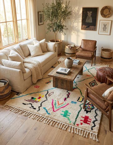 5' x 8' Hand Knotted Moroccan Wool Rug