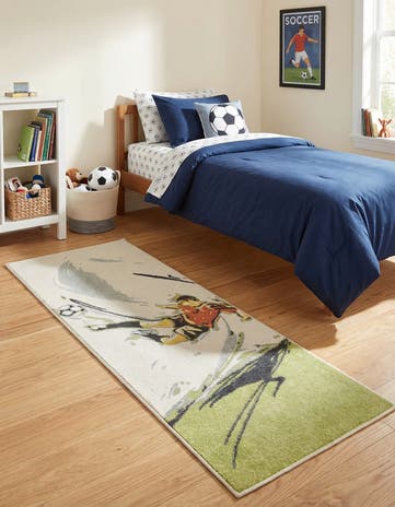 2' 2 x 6' Soccer Player Whimsy Kids Runner Rug