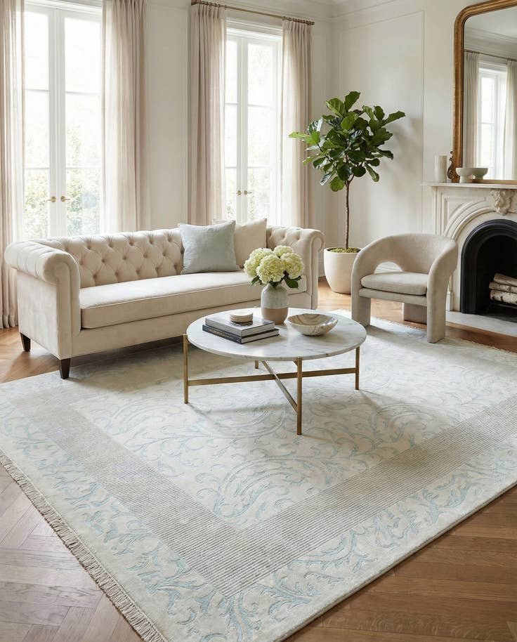 Detail image of 6' 9 x 9' 5 Hand Knotted Darya Wool Rug