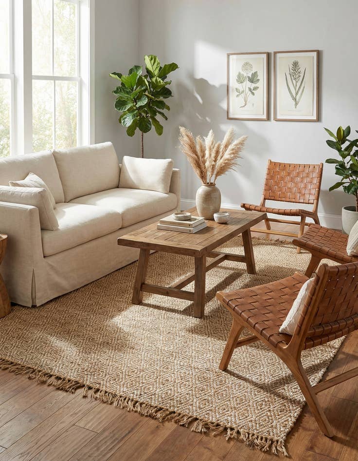 Detail image of 9' x 12' 2  Hand Woven Braided Jute Rug