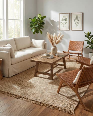  9' x 12' 2  Hand Woven Braided Jute Rug