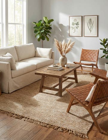Natural Hand Woven Braided Jute Rug