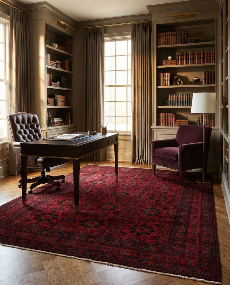 Detail image of 6' 6 x 9' 8 Hand Knotted Khal Mohammadi Wool Rug